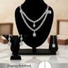 Ad Double V shape maala set colour white Silver